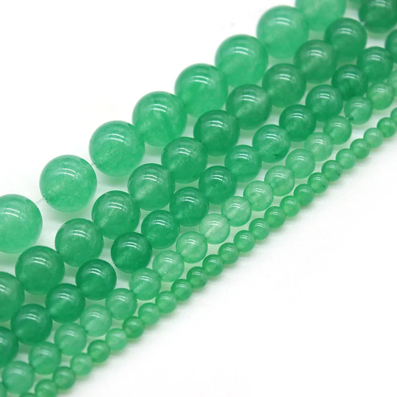 

Natural Green Aventurine Stone Round Loose Spacer Beads 15" Strand 4 6 8 10 12MM Pick Size For Jewelry Making