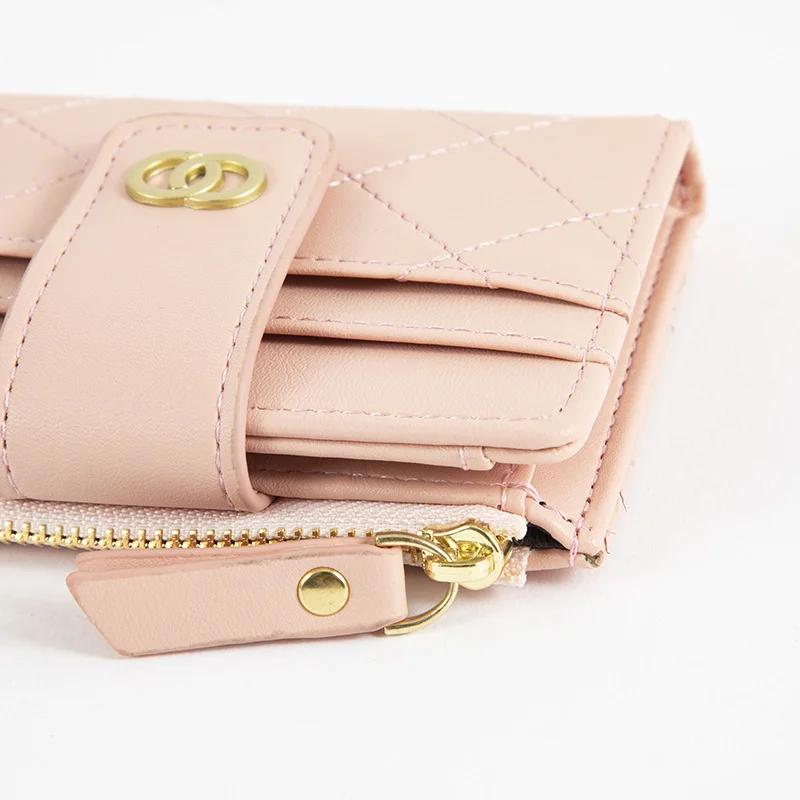 Wallet women's short 2022 new Korean buckle women's wallet multi card position student style zero wallet zipper card bag