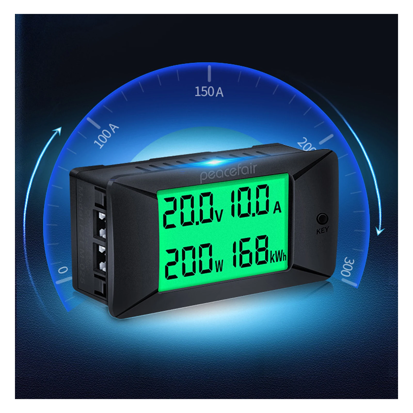 

Цифровой вольтметр B50 DC 0-300 в, а, а, ЖК-дисплей, амперметр, вольтметр, амперметр, панель Ампера, кВтч, измеритель Tegangan Arus