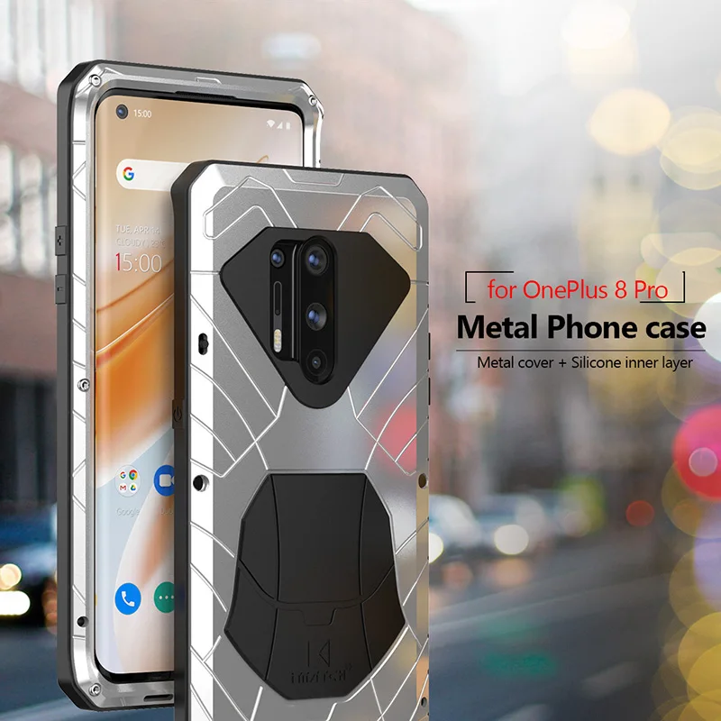 Фото Роскошные чехлы для телефонов Imatch для Oneplus 11 10 9 8 7T Pro 9r Heavy Duty Doom Armor, металлический алюминиевый противоударный защитный чехол №2