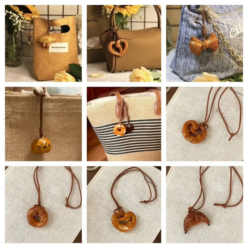 Модная подвеска в виде щелочного хлеба Бублика кавайный корейский стиль веревка