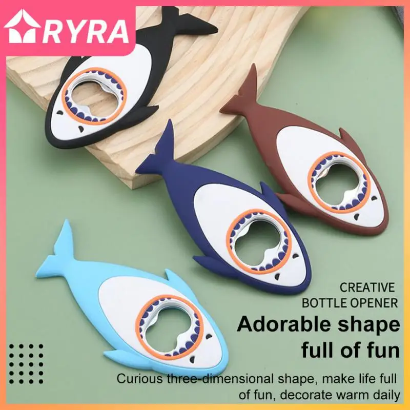 

Magnet Fridge Shark Beer Bottle Opener Opening Bottle Cap Magnet Stickers Beer Opener Cute Cartoon Animal Creative Magnet 3d