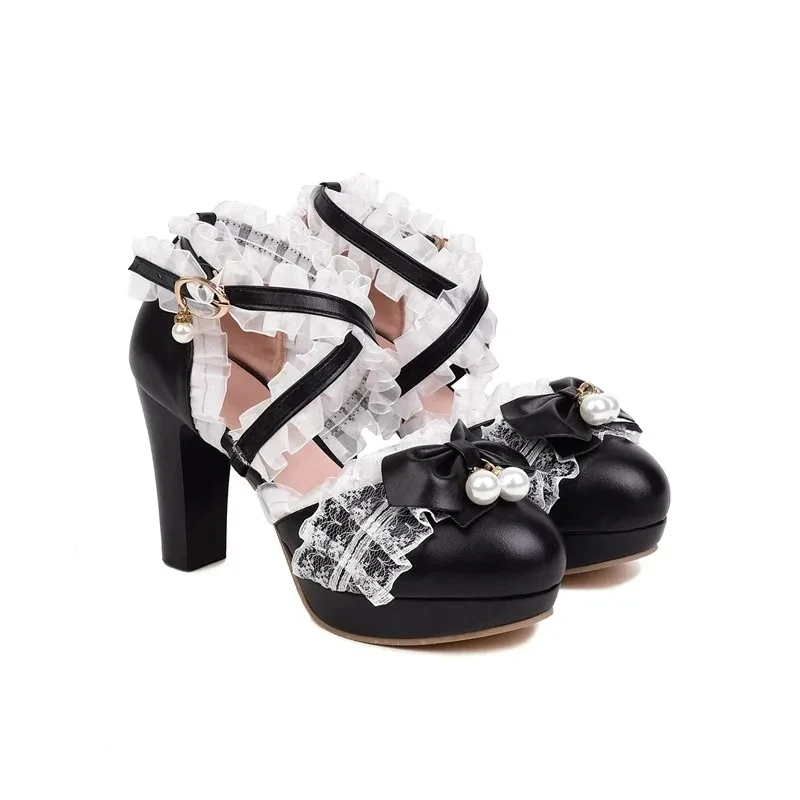 Женские туфли-лодочки на платформе и высоком каблуке белые туфли мэри джейн с