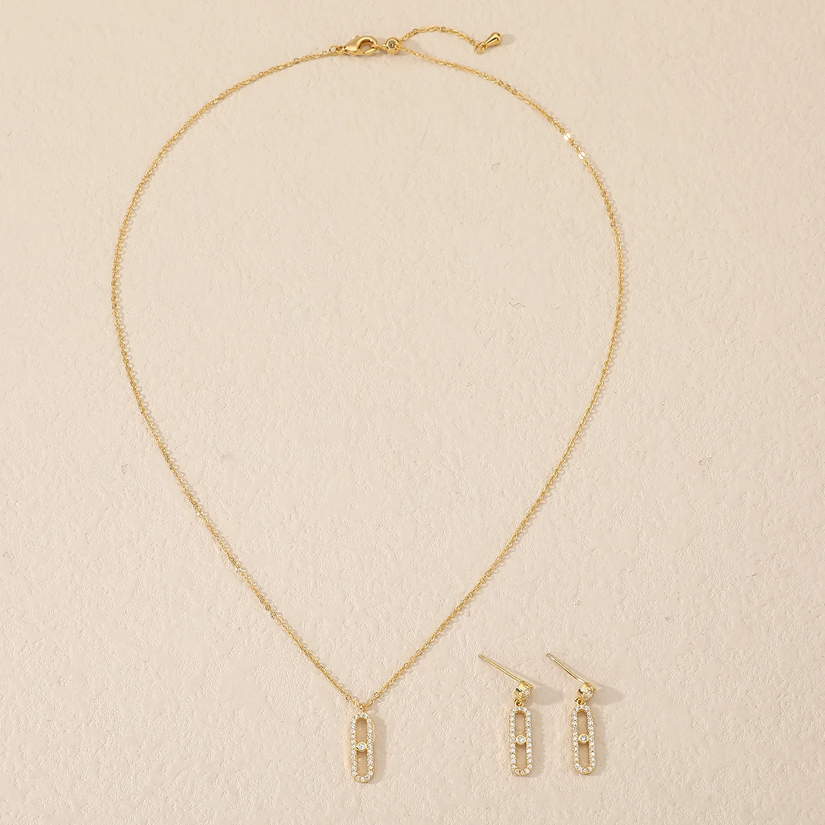 Женский Новый Модный комплект из 2 предметов ожерелье и серьги простой