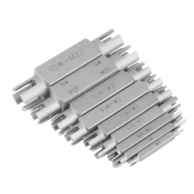 

9Pcs Broken Head Taps Set Double Head Screw Tap Extractor Hex Tap Extractor For Screw Remove Tools Screw Extractor