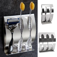 stainless steel toothbrush shaver holder rustproof polished organizer sticky wall mounted bathroom shower toothbrush shelf