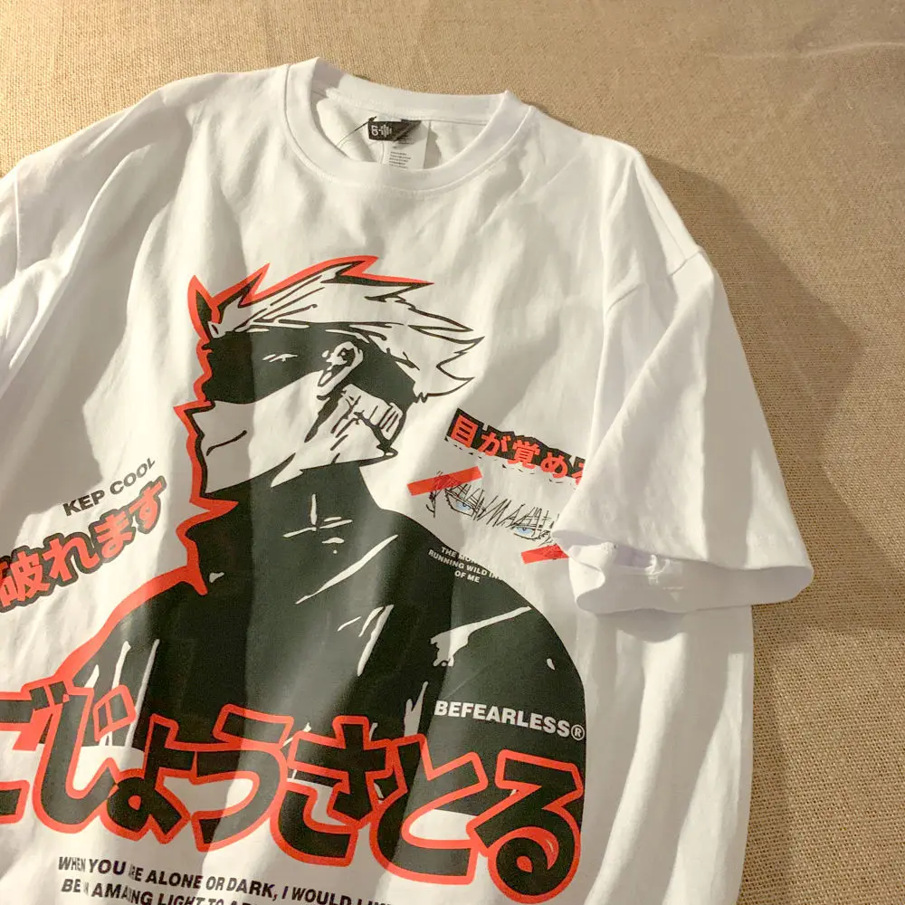 

Женская футболка Y2K в стиле Харадзюку, футболка унисекс большого размера с принтом ююютсу кайсен, крутая Повседневная забавная футболка с м...