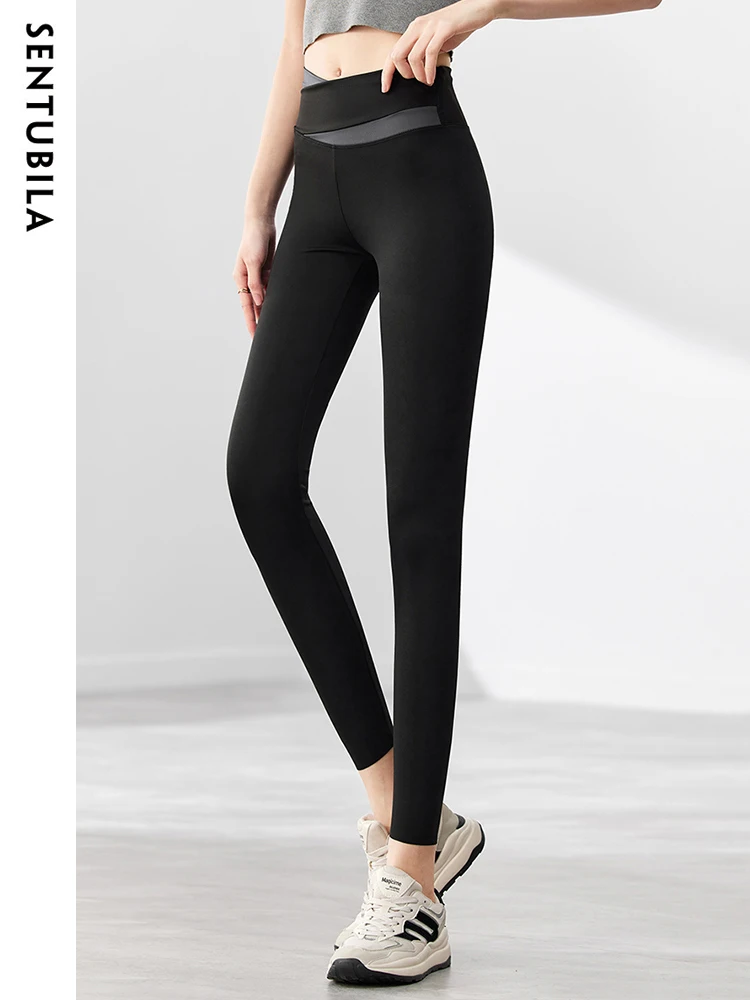 Sentubila High Waist Strech Leggings Tights Trousers Women 2023 Fashion Basic Spring Summer Casual Sports Yoga Skinny Pants