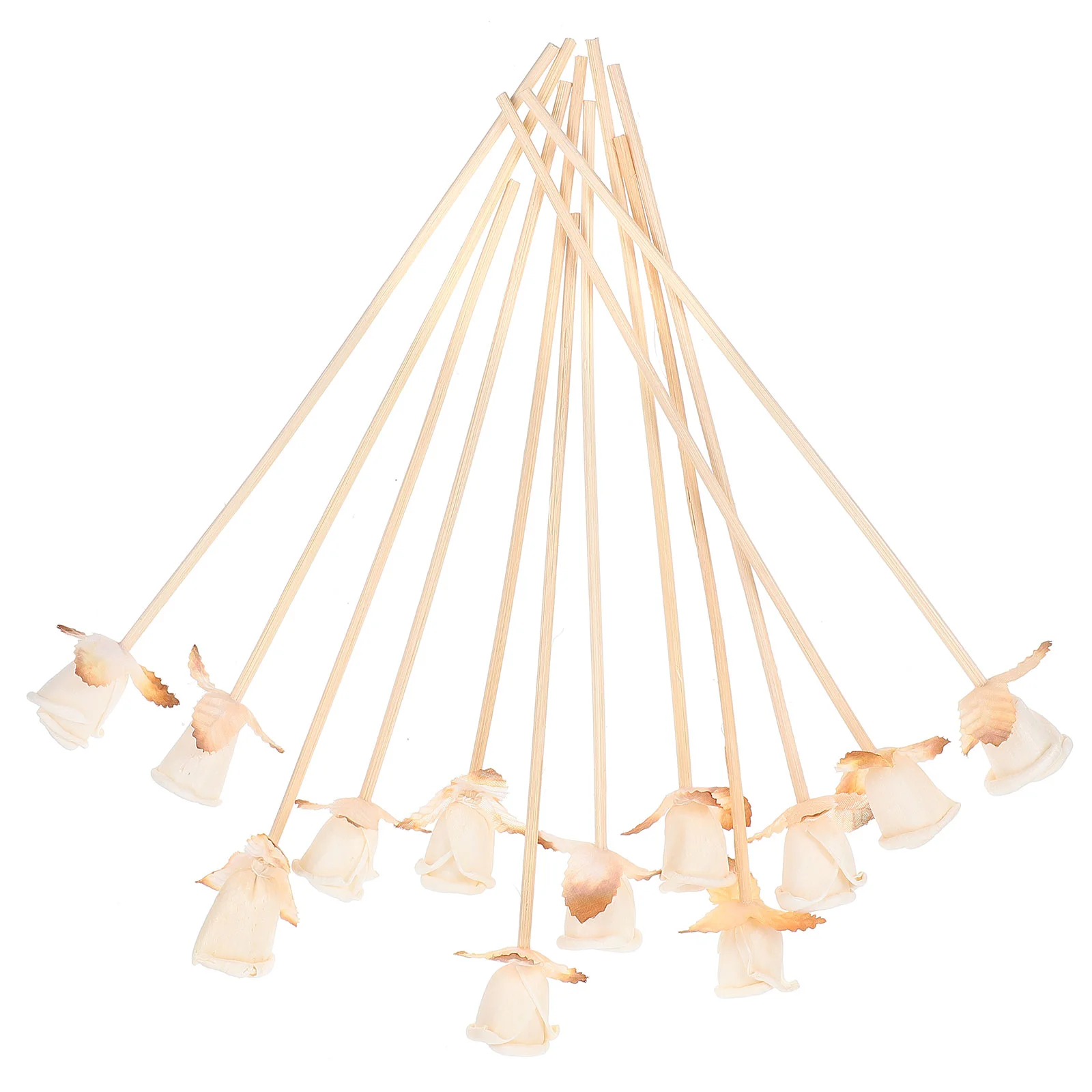 

12 Pcs Aromatherapy Small Rattan Rose Diffusers Essential Oils Replacement Sticks Wooden