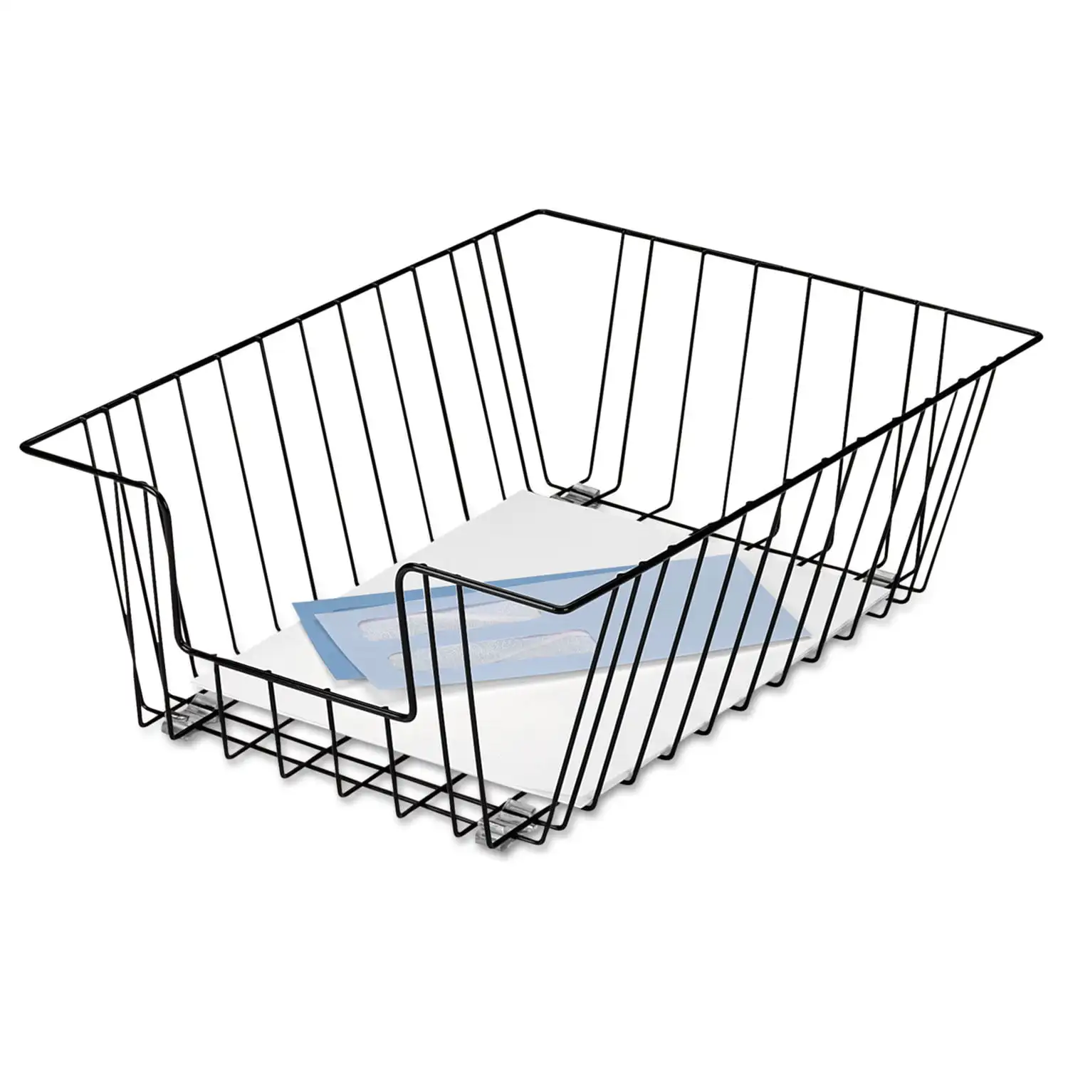 

Wire Desk Tray Organizer, 1 Section, Legal Size Files, 12" x 16.5" x 5", Black
