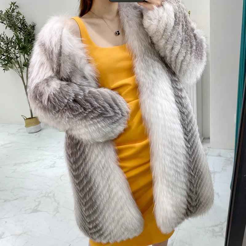 Женское зимнее пальто длинная Роскошная Одежда куртка из натурального пушистого