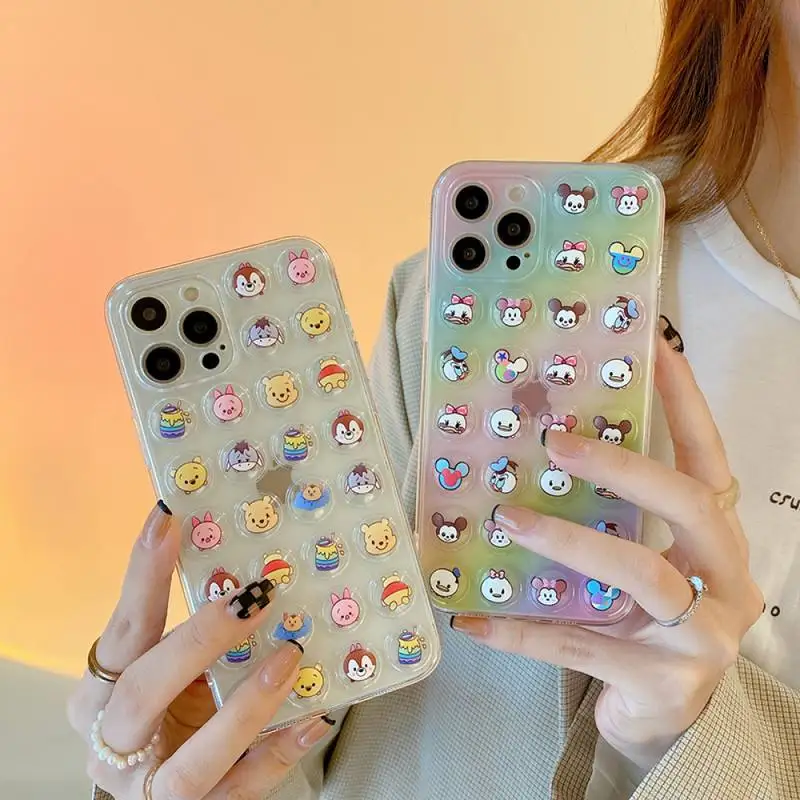 

Bubble Case Shell Disney Winnie the Pooh Gradient Mickey Phone Case for iPhone X XR XS 7 8 Plus 11 12 13 pro MAX 13mini cover