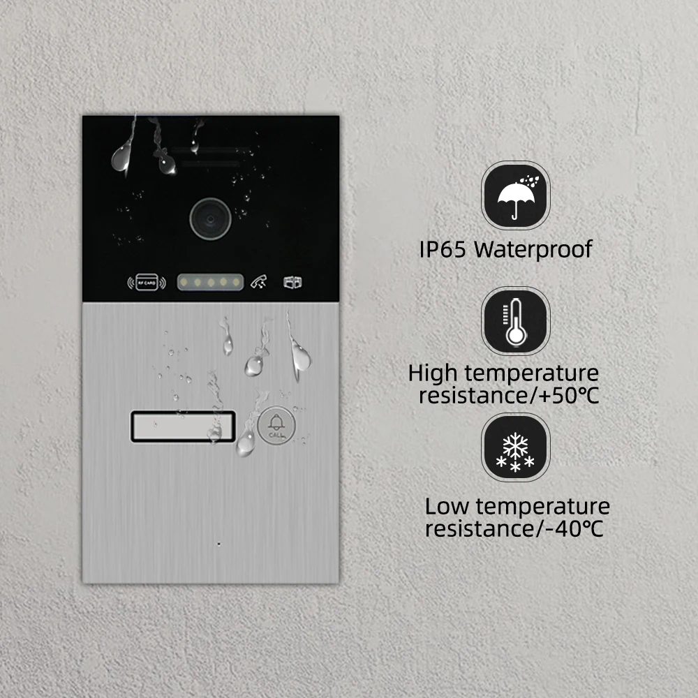 Jeatone 7 Inch Tuya Wireless Wifi  960p Video Intercom for Home System Doorbell Fingerprint, Swap Card Unlock enlarge