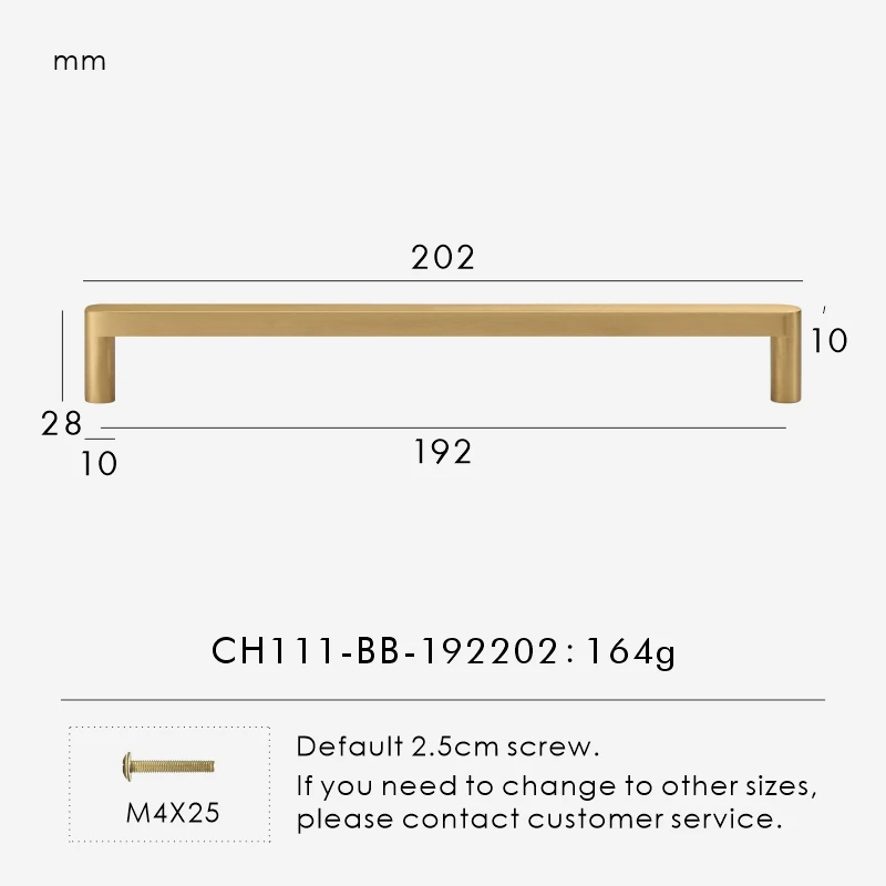 Ручка для шкафа Nurlin из латуни CH111