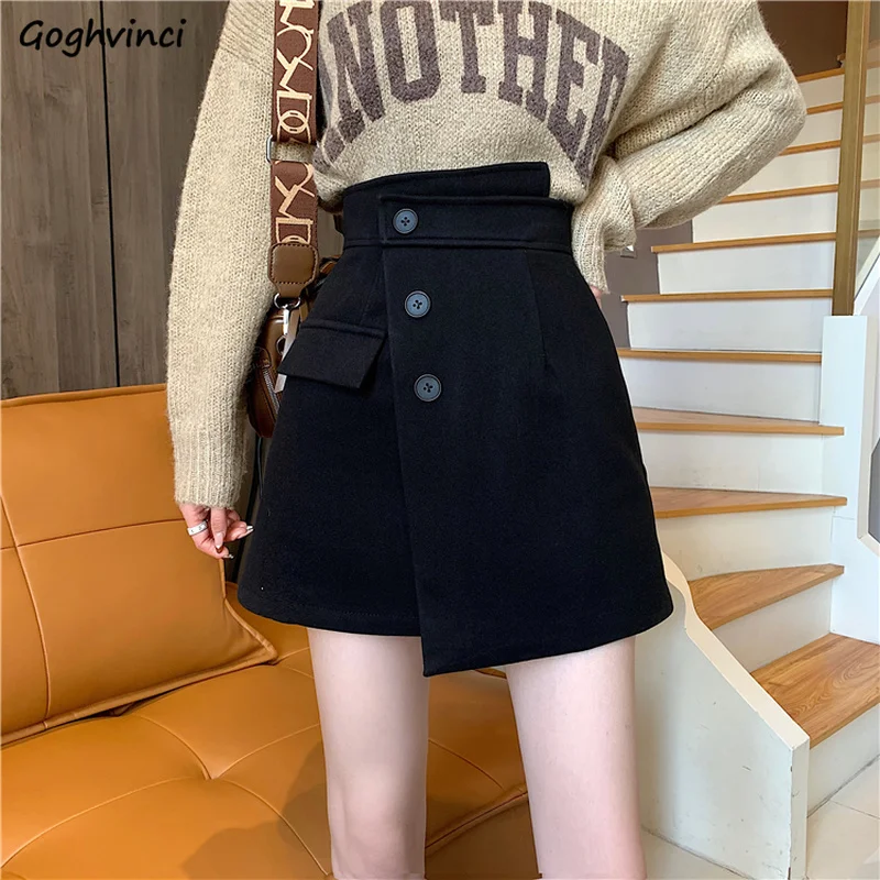 

Skirts Women Empire Irregular Casual Preppy Elegant Soft Vintage Feminino Basic Fit Spring BF Style All-match Falda All-match