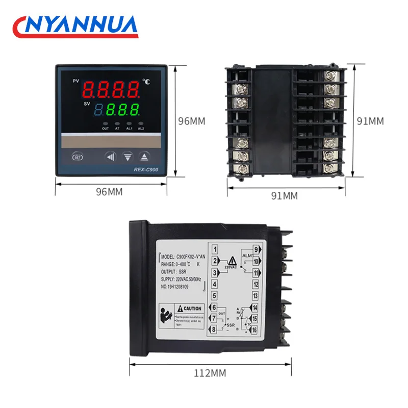Ssr Digital do Controlador de Temperatura do Termostato do Pid Saída k Rex-c900 96*96 mm do Relé