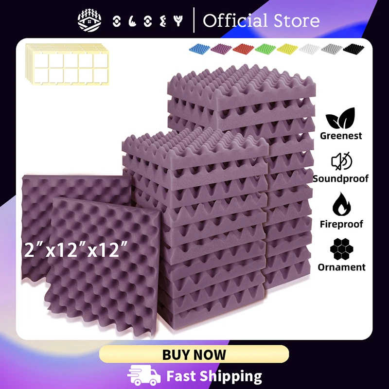 

12 Pcs Egg Crate Sound Absorption Treatment Panel Sound Proof Foam Pieces Sound Ktv Room Absorbing Material Shome Accessories