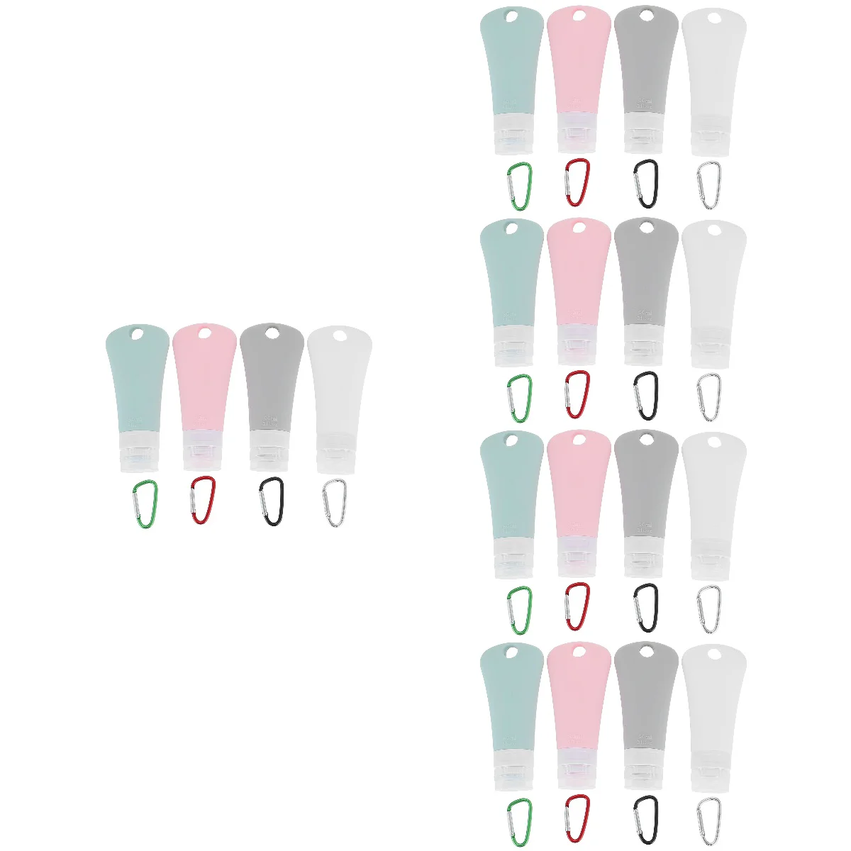 

20 Sets Portable Toiletry Container Silicone Refillable Shampoo Lotion Bottles