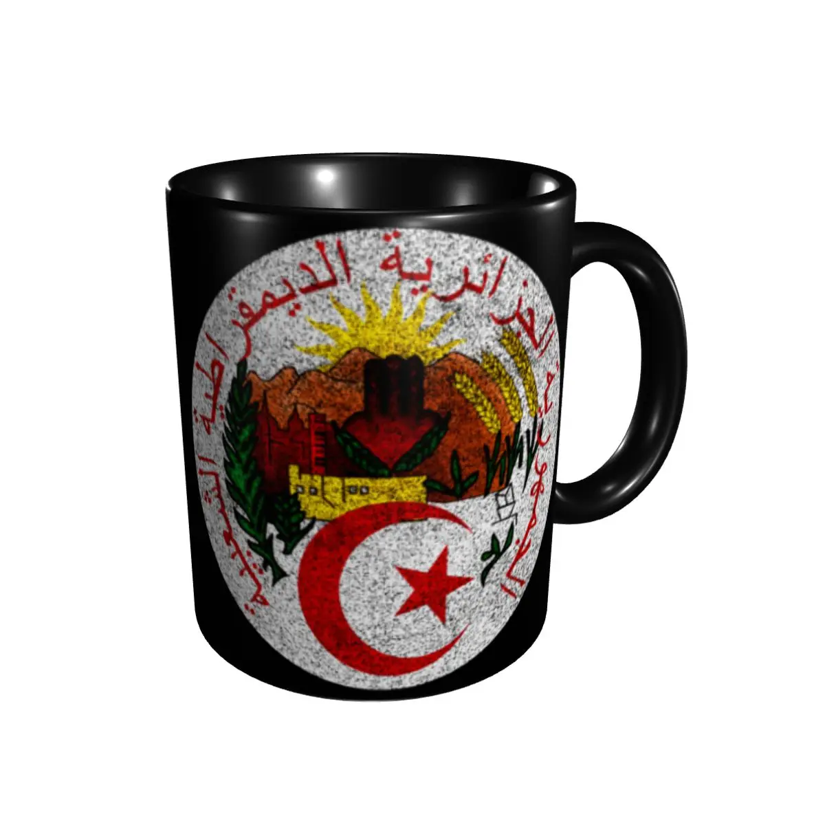 Промо-акция Национальная эмблема Алжира T-кружки графические чашки кружки с