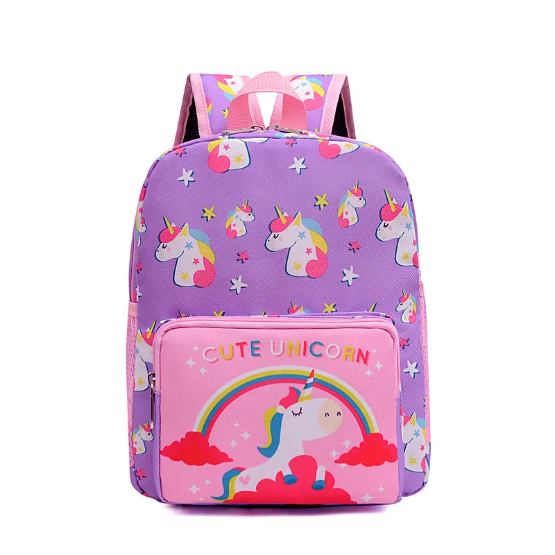 Children's Schoolbag Cartoon Lovely Unicorn Rainbow Backpack for Kindergarten Boys and Girls Leisure Lightweight Travel Bag