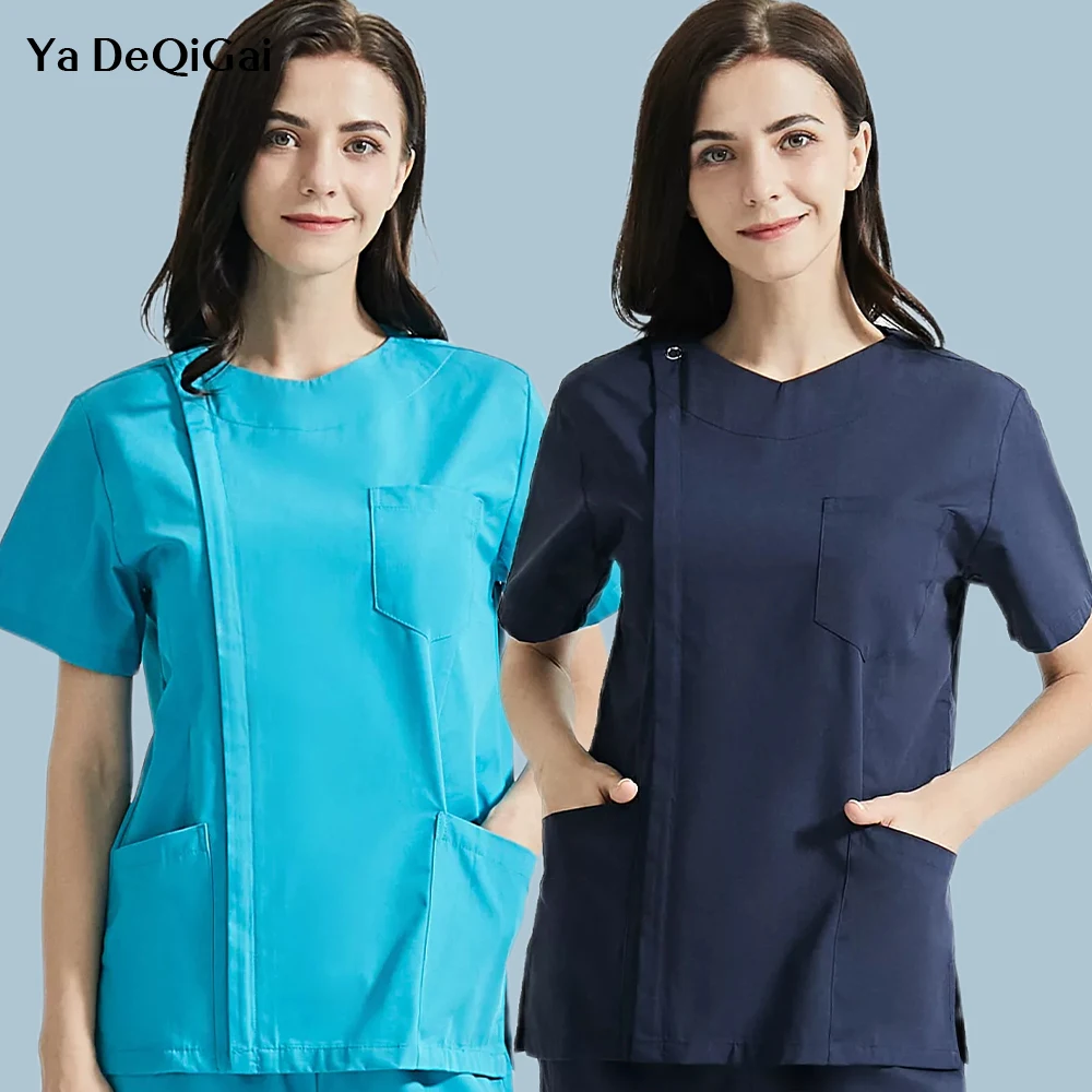 

Medical Scrubs Tops Doctor Nurse Uniforms Tops Surgical Scrub Shirts Operating Room Pet Grooming Workwear Dental Clinic Blouse