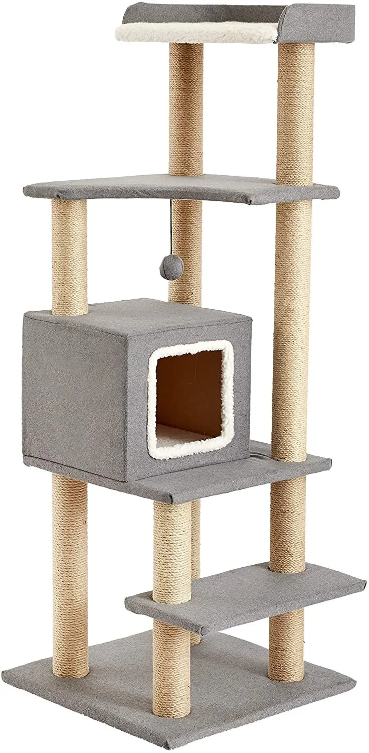 

Горячая Распродажа Заводская поставка Sequoia 5-Level 51,2-дюймовая башня для кошек и игровая площадка