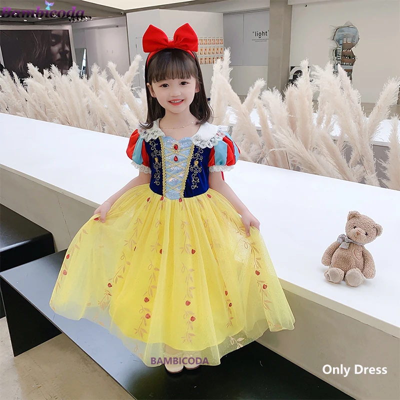 

Новинка, Детские белоснежные платья для девочек, платье принцессы с коротким рукавом, нарядный костюм на день рождения для маленьких девочек, необычная одежда для косплея