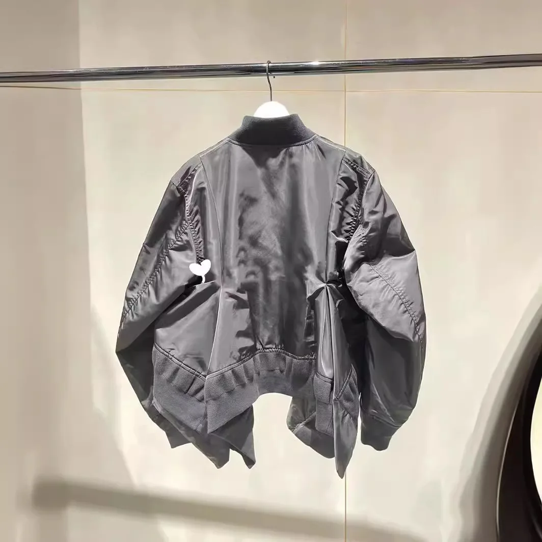 Женская плиссированная куртка Повседневная флисовая с соединением 2024