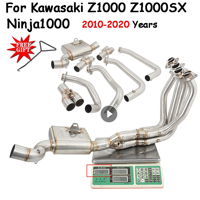 

For Kawasaki Z1000 Z1000SX NINJA 1000 Ninja1000 2010 - 2020 Full System Motorcycle Exhaust Modify Front Link Pipe Moto Muffler