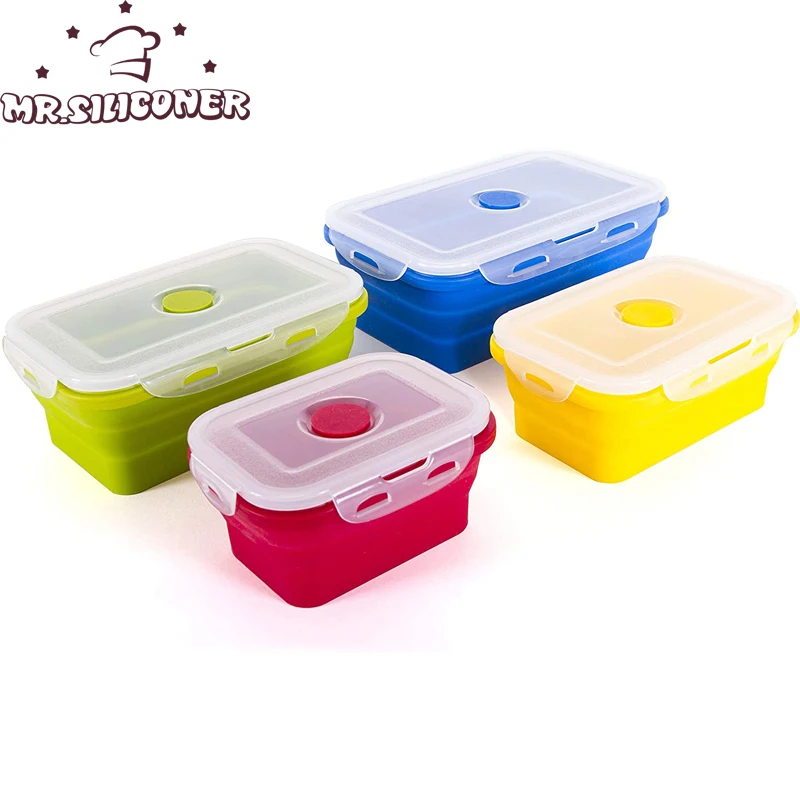 

Silicone Folding Lunch Box Refrigerator Storage Microwave Heating Portable Outdoor Food Storage Container Lunch Box Kitchen Tool