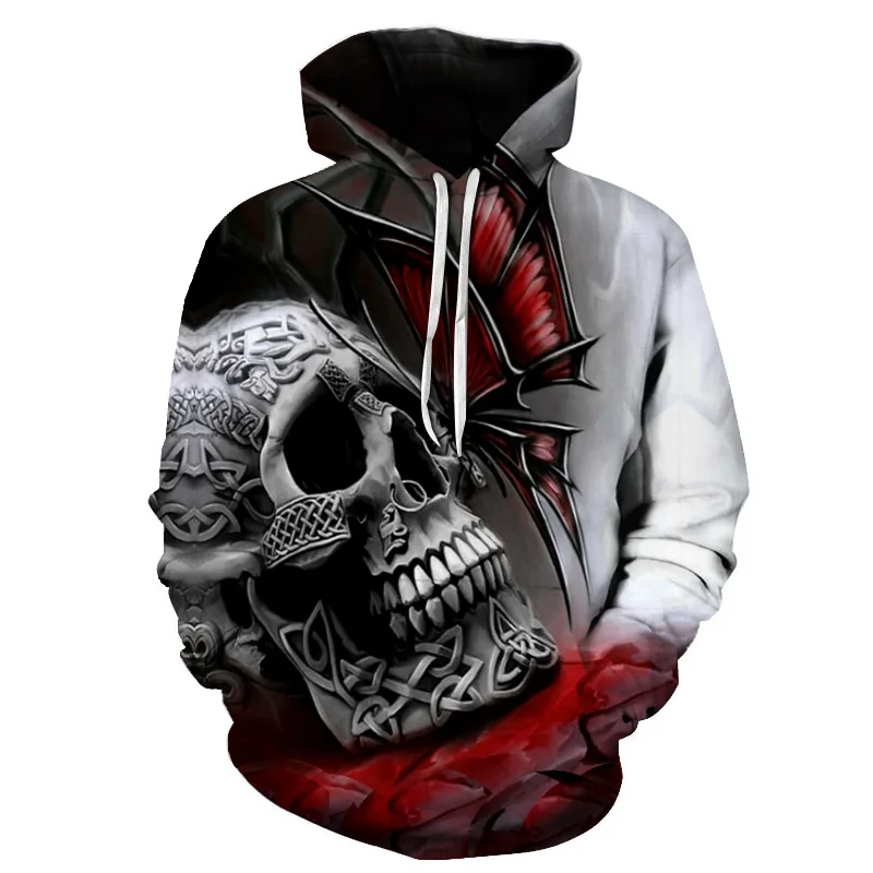 

Autumn And Winter New Male 3d Skull Hoodie Hip Hop Hoodies Fashion Skull Printing Sweatshirt creepy oversized Harajuku jacket