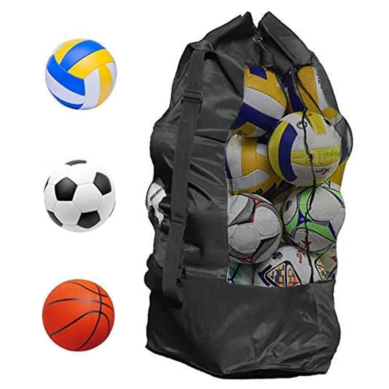 

Heavy Duty Mesh Ball Bag Heavy-Duty Drawstring Bags Outdoor Toy Storage Bag For Basketball Soccer Outdoor Organizer Adjustable