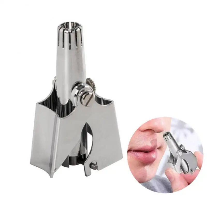 

Мужской триммер для носа, бритва из нержавеющей стали высокого качества, ручная моющаяся триммер для носа и ушей с кисточкой