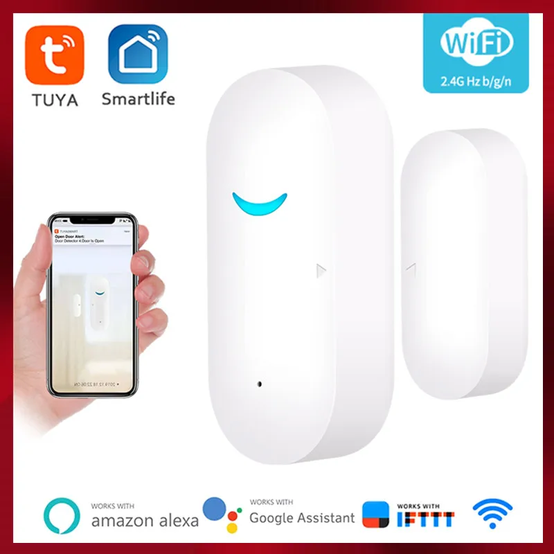 

Tuya Smart WiFi Door Sensor Smart Door Open/Closed Detectors Wifi Window Sensor Smartlife APP Works With Google Home Alexa