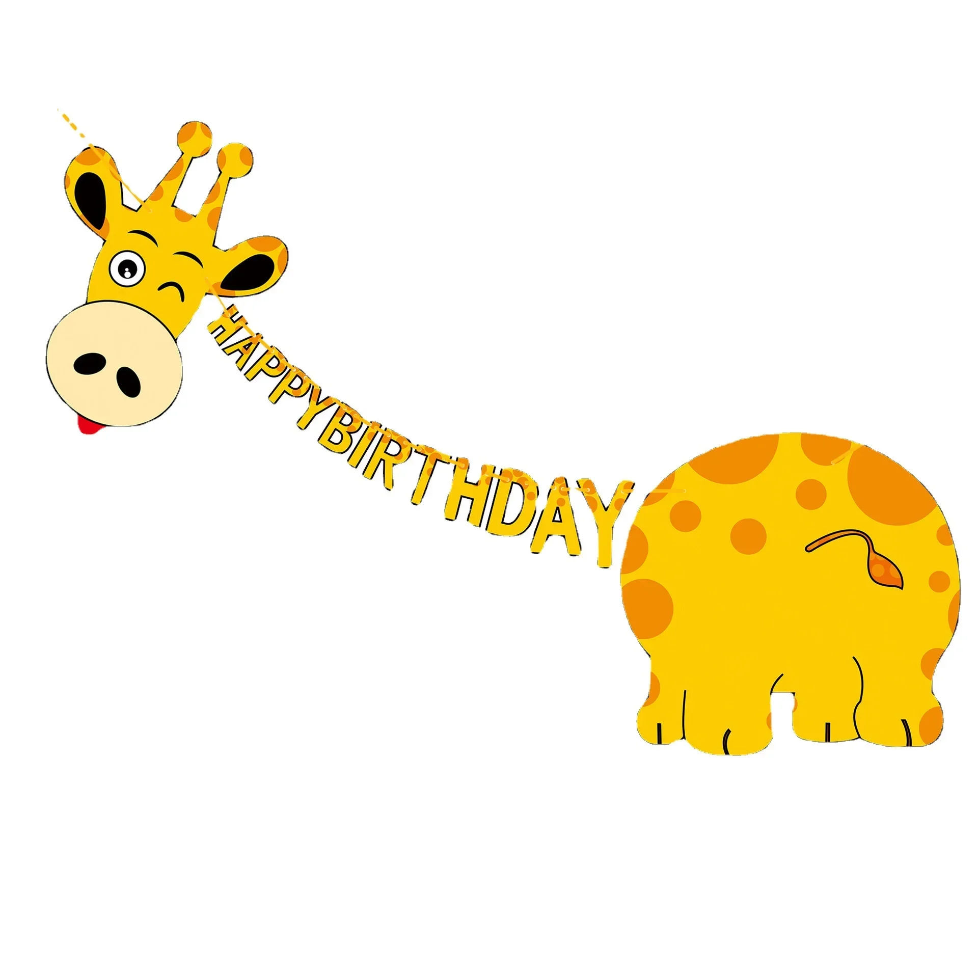 Жираф корова свинка тянущийся флаг животное на день рождения латте детский