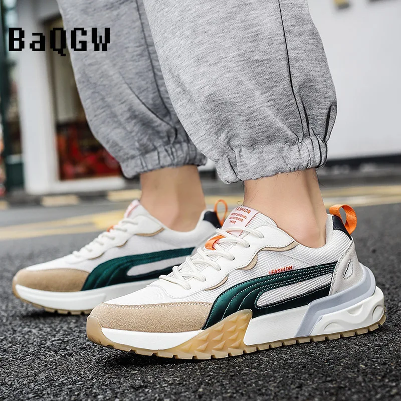 Мужские повседневные кроссовки дизайнерская сетчатая дышащая модная спортивная