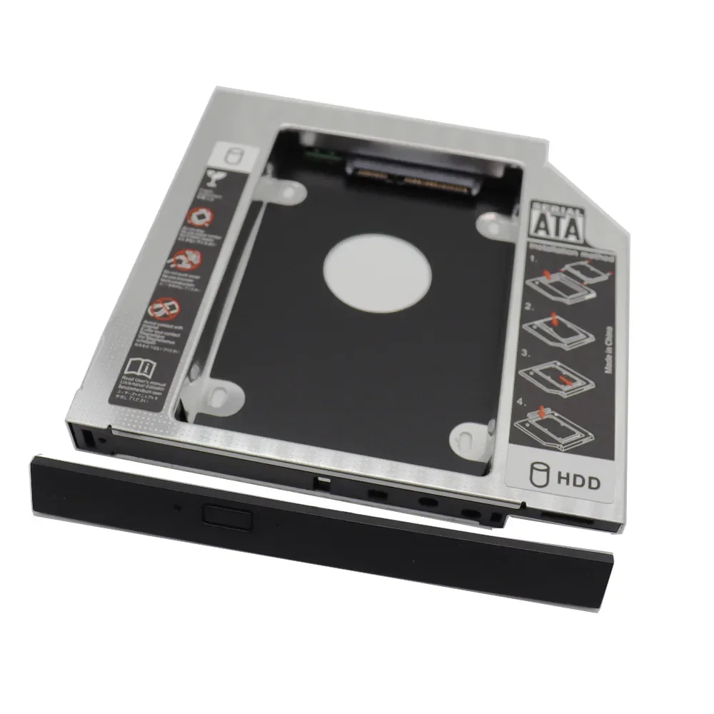 

12.7mm Aluminum 2nd Second HDD Caddy SATA 3.0 for 2.5'' SSD DVD CD-ROM Enclosure Adapter Hard Disk Drive