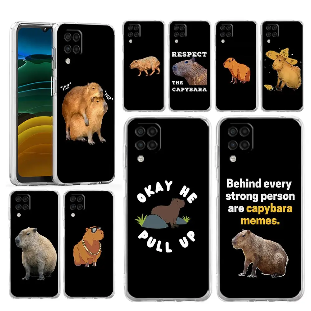 

Case For Samsung Galaxy A13 A23 A33 A53 A73 5G A51 A71 A21S A12 A11 A31 A41 A03s A52 A32 A22 Clear Cover Cute Cartoon Capybara