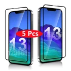 5 шт. iPhone 11 12 13 Pro Max 12 13 mini X XR XS защита для экрана Защитная пленка из закаленного стекла полное покрытие 6 6s 7 8Plus 5 звеньев