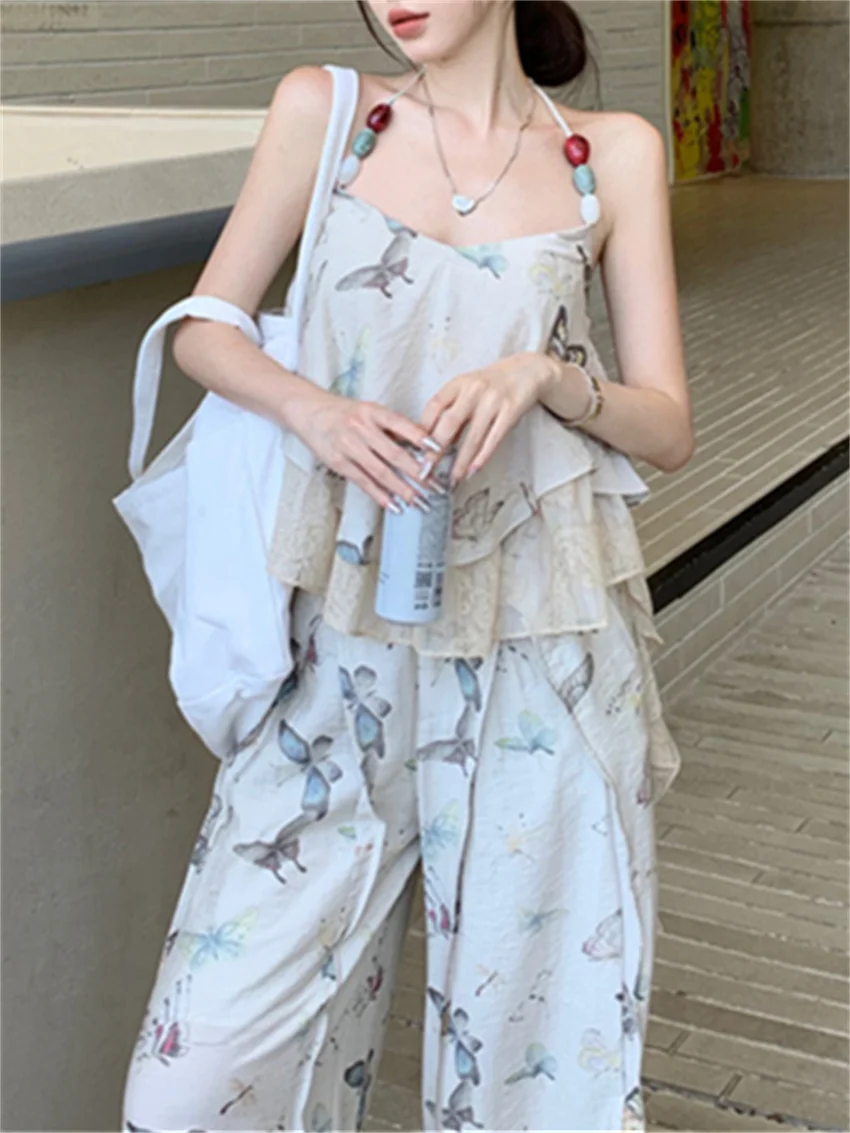 Женский летний костюм для отпуска PLAMTEE шикарные топы с цветочным принтом и