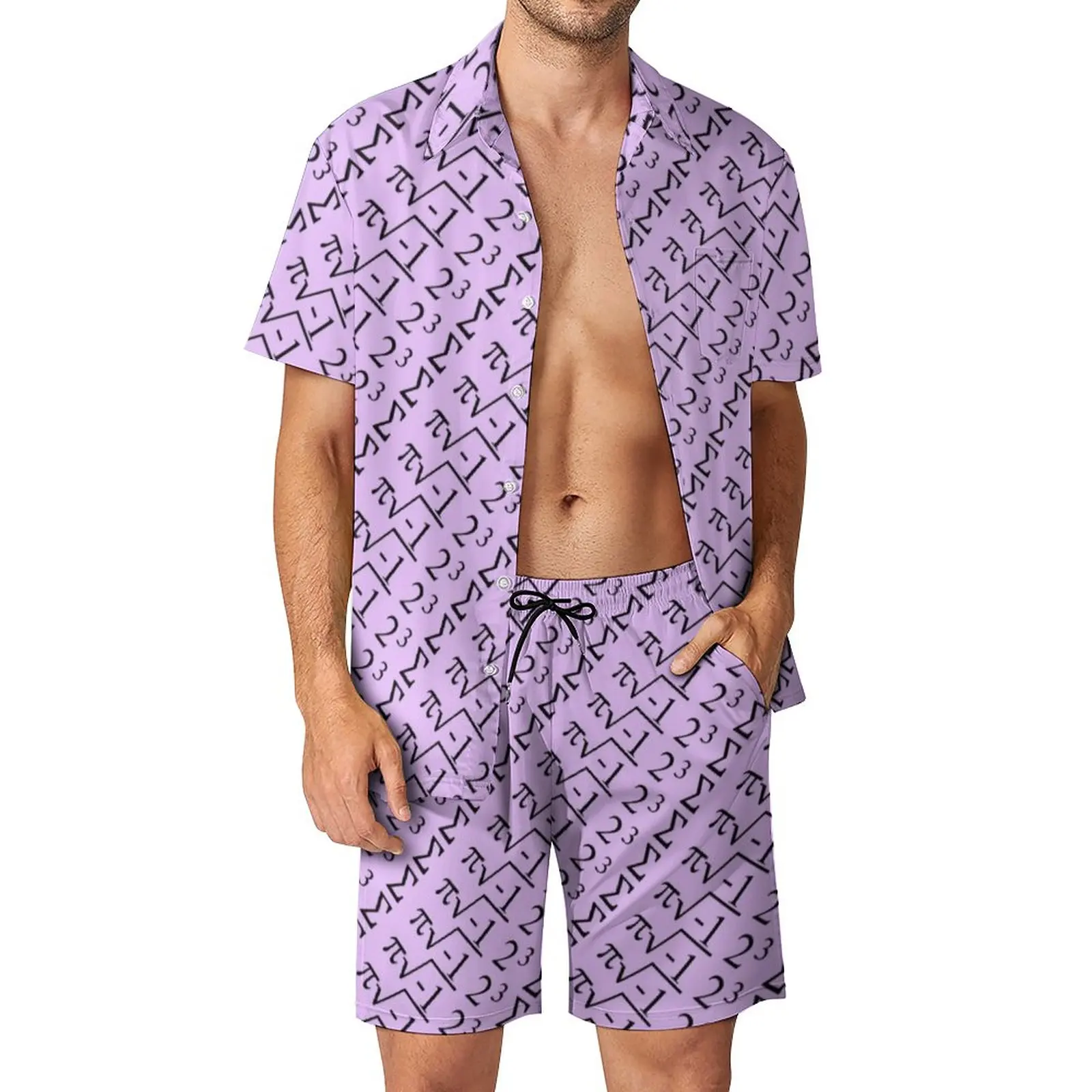 

Funny Math Formula Men Sets I Ate Some Pie Casual Shirt Set Streetwear Beach Shorts Summer Suit 2 Piece Plus Size