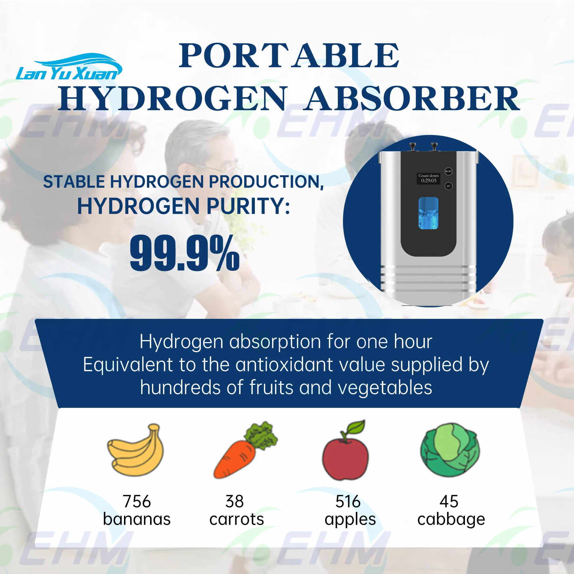 Домашний генератор водорода SPE PEM портативный гидрогенный газовый ингалятор 450 мл