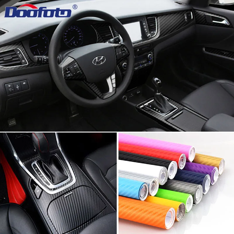 Пленка из углеродного волокна для замены цвета автомобиля, 3D наклейка, украшение интерьера, пленка на крышу кузова автомобиля, пленка с центральным контролем, капот 50x см