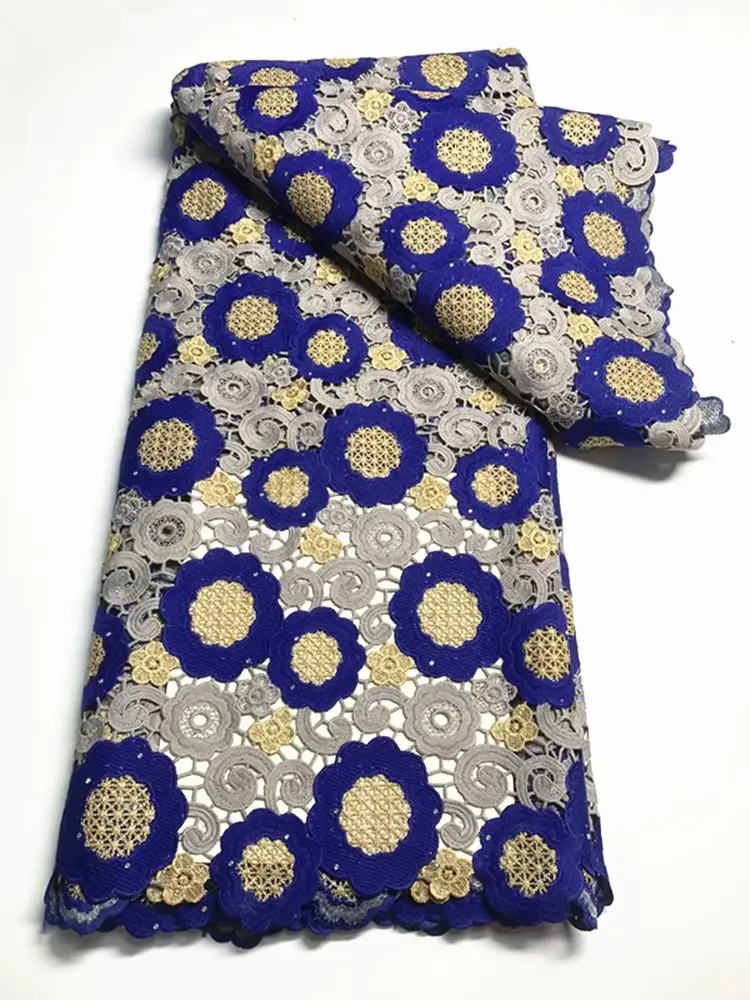 

Новое поступление, вышитая кружевная ткань NTSG05 из гипюра, красивая африканская Водорастворимая кружевная ткань для женского/свадебного платья