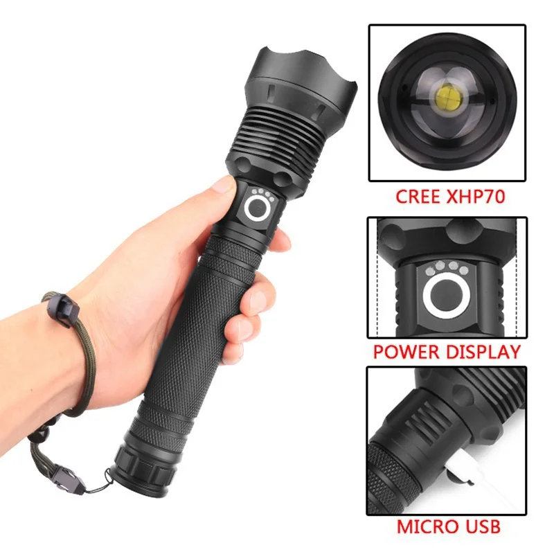 

Brightest Rechargeable Handheld LED Flashlights with 1860/26650 Batteries Included