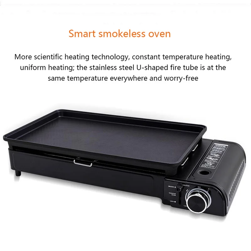 multi function bbq grill machine outdoor barbecue stove portable gas cooker camping gas stove with non stick grill pan 2 7kw eb free global shipping
