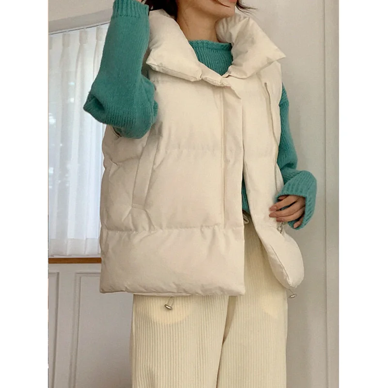 Шикарный Универсальный теплый пуховой жилет из Южной Кореи с воротником-стойкой