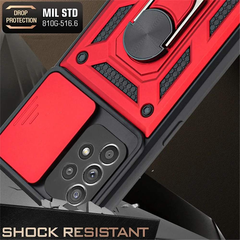 

For Samsung Galaxy A82 A22 A52 A72 A12 A32 A42 5G 4G Samsung A52 Luxury Anti-fall Push the window Armor Camera Protection Case