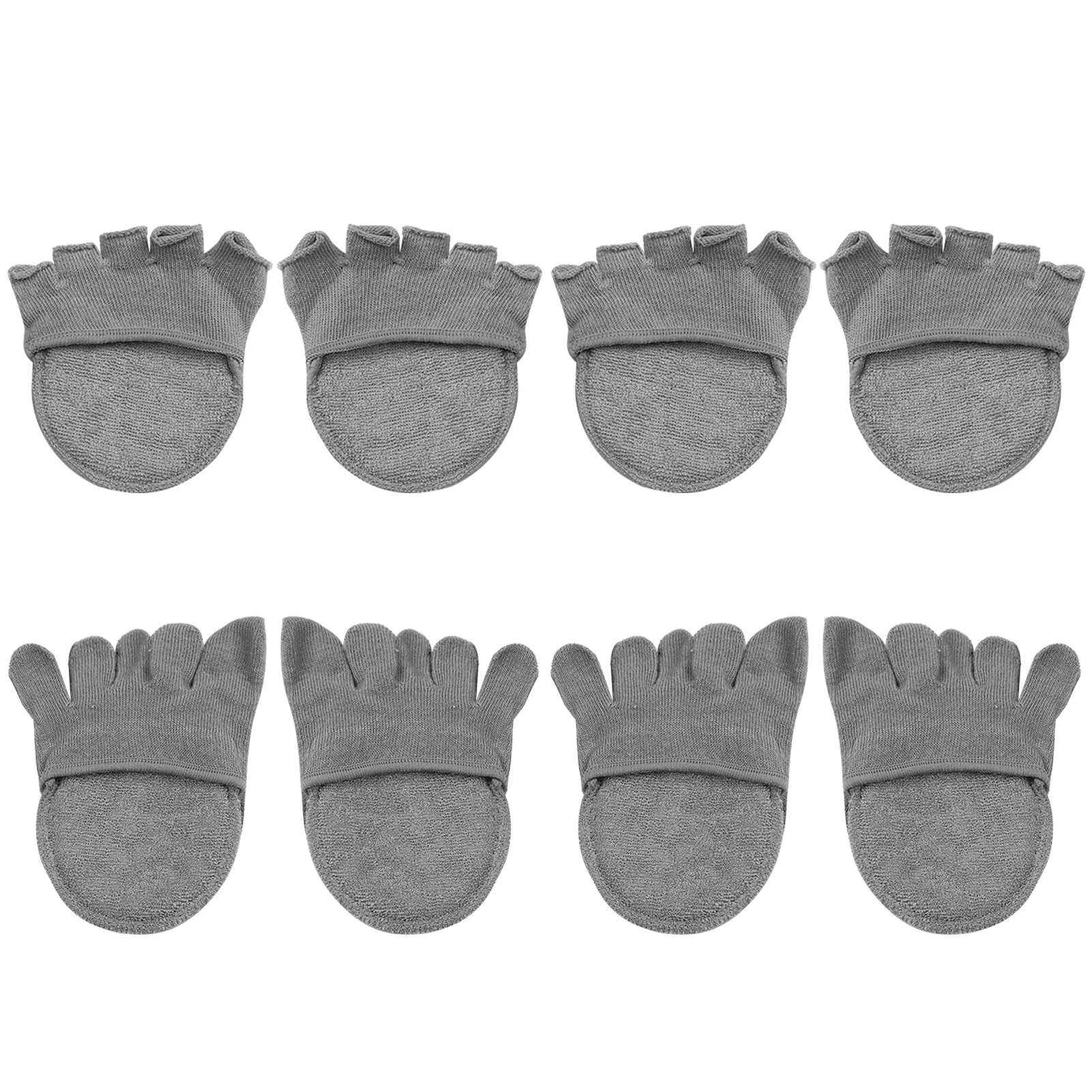 

4pairs Front Foot Cushion Solid For Summer Durable Sweat Absorption Pain Relief Metatarsal Pad Ergonomic Reusable Elastic Soft