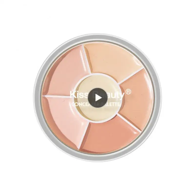 

6 Color Concealer Moisturizing Repairing Foundation Cream Full Coverage Acne Marks Spots Natural Brighten Makeup Concealer Disc